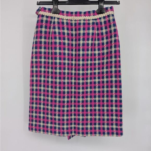 Gucci Pink and Blue Pleated Pencil Skirt - Picture 2 of 7